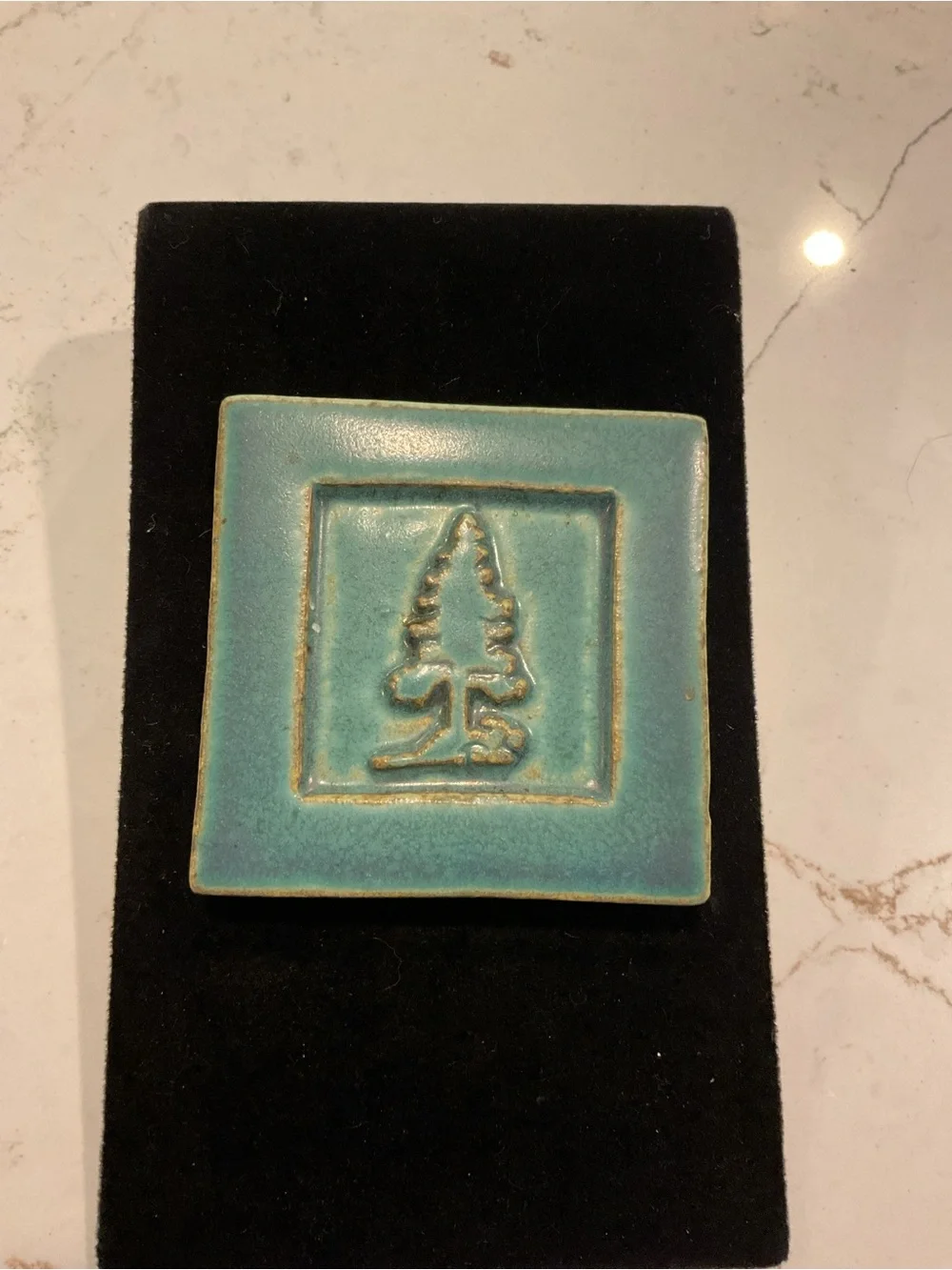 Vintage 1998 PEWABIC Ceramic TILE Tree County Core/Cabin